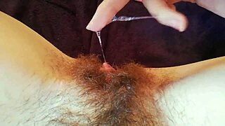 Hairy Pussy With Big Clit Grools Wet in Closeup Orgasm!