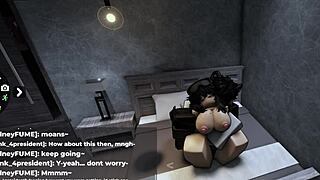 Roblox cum-loving slut gets drenched in explosive action!