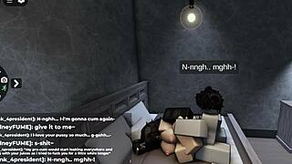 Roblox cum-loving slut gets drenched in explosive action!