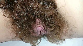 Hairy Pussy With Big Clit Grools Wet in Closeup Orgasm!