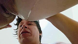 How delicious my stepmother's whore moans while getting her big pussy licked 😍