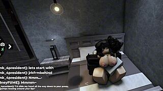 Roblox cum-loving slut gets drenched in explosive action!