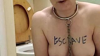 Amateur slave endures toilet humiliation