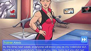 trainer alexis fucks guy with strapon