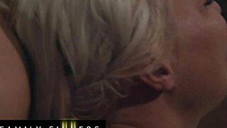 family sinners - horny babe gets back at her sister by fucking her man hard and has her tits washed with cum