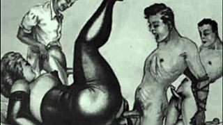 Vintage erotic drawings from antique collections