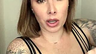 why is paige in fishnets using big black dildo?