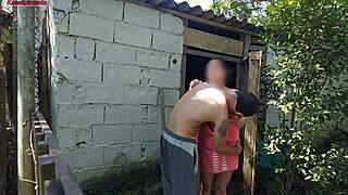 I saw the housewife pay with rough sex