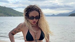 black couple picks up beach stranger for home adventures with bruninha