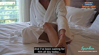 Tiny hot milf got huge creampie from hotel staff in rough pov