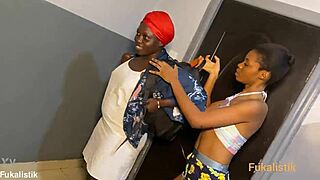 Black amateur with nice tits receives a big facial. Cum all over! 😉