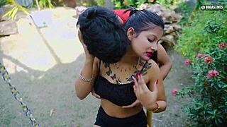 Desi Yoga Teacher Fucks Sexy 18-Year-Old Student Outdoors