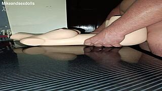 Sally feels intense pleasure during creampie in novel position on desk