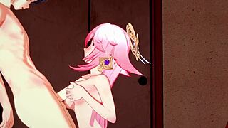 Genshin Impact - Yae Miko Handjob And Boobjob With Zhongli With Cumshot In Her Tits And Boobs Uncensored 3d Hentai - Japanese Asian Manga Anime Game Porn