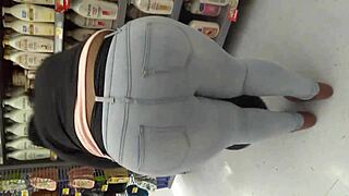 Filming the chubby girl at the supermarket