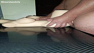 Sally feels intense pleasure during creampie in novel position on desk