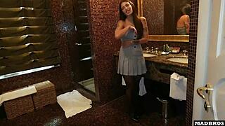 beautiful italian girl caught stealing and fucked anal and dp with her own boss