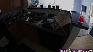 Busty woman in point of view soaking scene