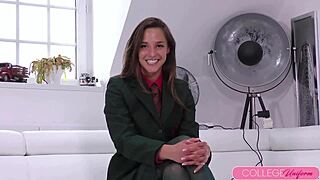 Amirah Adara spreads her thin legs in office, wearing heels and stockings, moaning, and vibrating her wet pussy