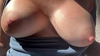 italian big tits milf artemisia love is horny af, makin' her big tits bounce for the camera outdoor
