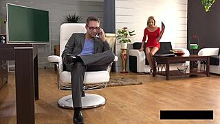 what's this new piss concept? blonde nerd in glasses and heels gets bent over, pussy licked, fucked in missionary and doggystyle, cum in mouth