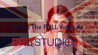 this british redhead is fucking her tight cunt with a dildo