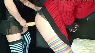 watch lola the milf peg that big cock with her strap on, anal big ass action