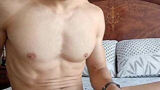 playing with my foreskin jerking off and cumming