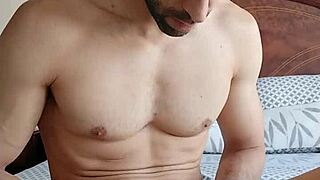 playing with my foreskin jerking off and cumming