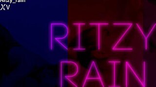 ritzy rain on her knees arms bound - rough deepthroat face and tit slaps and a throat-pie finish