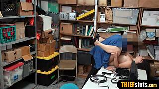 Shy chubby teen shoplifter gets humiliated by police officer 🛒👮