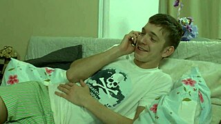 russian teen rides big cock in fishnets