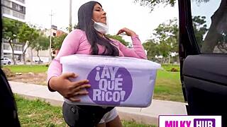 peruvian girl trades sweets for favors in outdoor casting