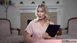 i'm andi avalon, your milf nurse expert at handjobs, getting your sample fast