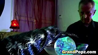 Reverse cowgirl blonde teen 18+ riding old stud