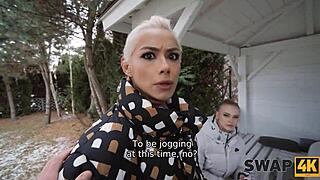 Swap4k a lovely forest hike ended up as a hard threesome with 2 girls and 1 cuckold