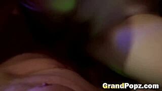 Reverse cowgirl blonde teen 18+ riding old stud