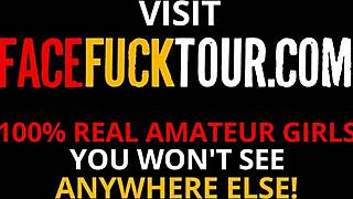 latina redhead gags on best friend's huge cock with huge boobs bouncing