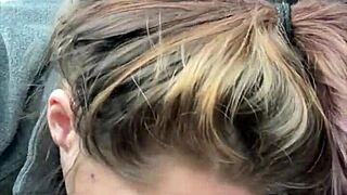 hooker sucks cum off customer's dick after blowjob