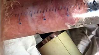 Cum after vibrator on soft cock