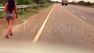 Pinky Naked Dare On Indian Highways