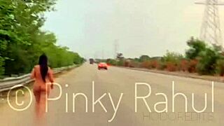 Pinky Naked Dare On Indian Highways