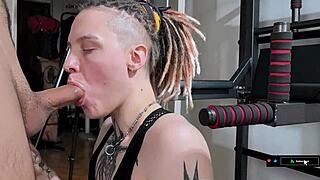 Intense workout culminates in powerful fuck, better than cardio