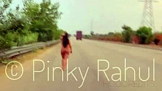 Pinky Naked Dare On Indian Highways