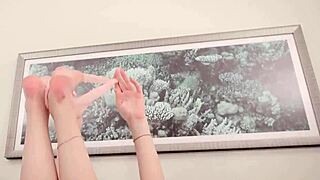 strokie's leggy platinum blonde kay lovely plays big titty peekaboo strokes cock 💦