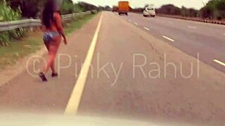 Pinky Naked Dare On Indian Highways