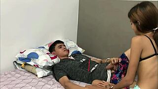 Blonde stepsister arrives in my room asking for intense hard fuck full story