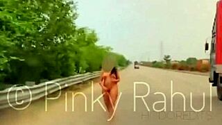 Pinky Naked Dare On Indian Highways