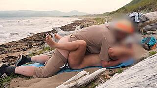 i met a crazy exhibitionist stranger on the sea beach and we fucked wildly outdoors