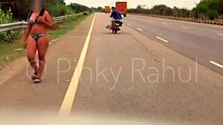 Pinky Naked Dare On Indian Highways